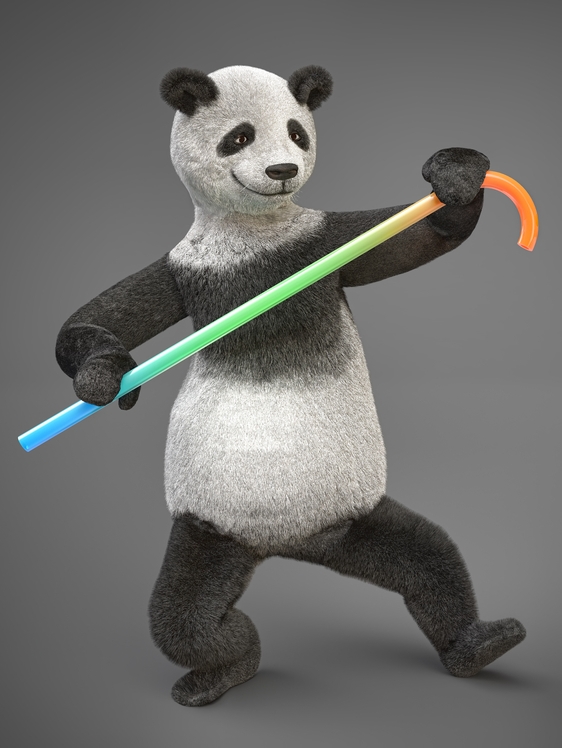 medvídek panda a pánský striptýz